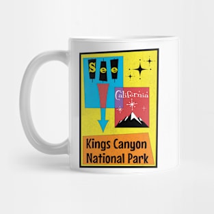 Kings Canyon National Park California Retro Mid Century Atomic Age Mug